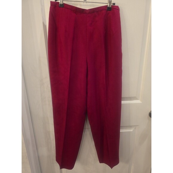 TALBOTS 100% Silk Wine Straight Leg Pant Size‎ 10 Career 90s Vintage - Picture 1 of 4
